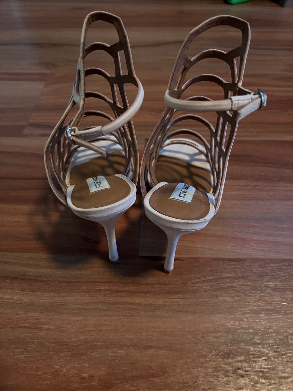 Steve Madden Beige Nude Cage Gladiator Heels - Picture 3 of 4